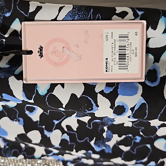 Juicy Couture NWT szL bling accent ✨️ gorgeous sleeveless top black,blue,white - Picture 4 of 10